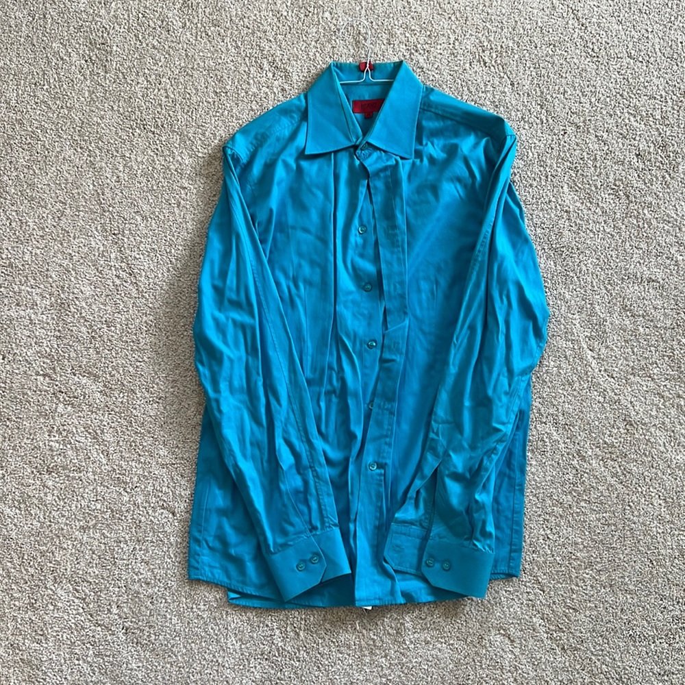 Teal color Hugo boss dress shirt